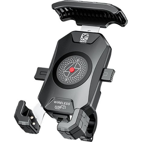 1 chargeur sans fil pour moto, 15 W, charge rapide PD, support de téléphone avec navigation GPS, double mode de charge (1/5)