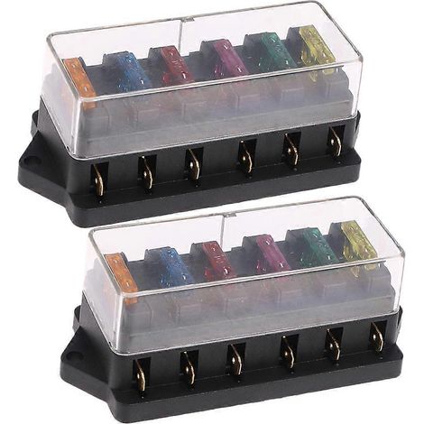 Porte-fusible 6 broches compatible automobile avec 2 supports de fusible noirs (1/5)