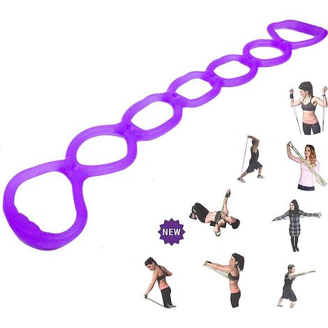 Banda elástica de resistencia de 7 anillos, banda Miracle Miles, estiramiento de yoga, brazos, hombros, pies, piernas, gimnasio en casa, banda física (1/3)
