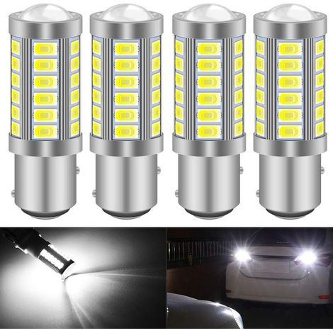 Lampadine LED Canbus bianche 1157 BAY15D P21/5W 5630 33SMD 900LM Super Luce di retromarcia Luce di posizione Luce freno Luce fendinebbia posteriore Luce di posizione Luce posteriore 12-30V 3.6W (4 pez (1/5)