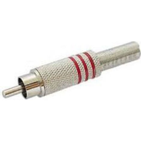 FICHE RCA MALE - NICKEL - ROUGE CA063R RI787 - FICHE RCA MALE - NICKEL - ROUGE CA063R RI787