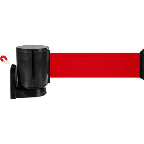 Enrouleur mural magnétique sangle Rouge 10m x 100mm - 2801294 (1/5)