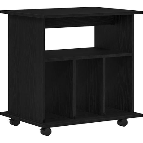 Maison Exclusive - Gabinete rodante con rueda Roble Negro 60 x 45