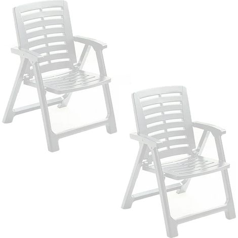 Sedia richiudibile con braccioli resina set2 Poltrone salvaspazio seduta bianca per interno esterno terrazza giardino pub bar (1/5)