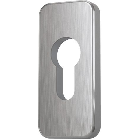 Kintech – Rosace de sécurité rectangulaire 9mm – Finition inox – Dimensions 33 x 74 x 9 mm – Pour cylindres européens