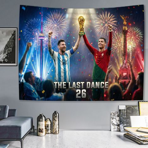 Tapisserie Football, Supporteur Coupe du Monde, Bâche Toile Fond pour Ambiance Match, Fan Zone, Chambre Salon Bar, 15-150x200cm