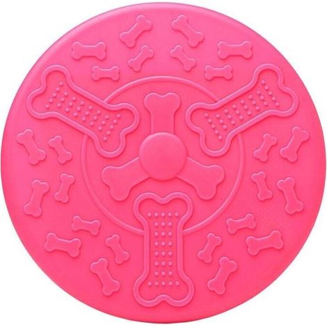 Frisbee En Caoutchouc Souple Pour Chien - Frisbee De Couleur Vive Pour Montre Pour Chien (Dètre 18 Cm, Rose) (1/4)