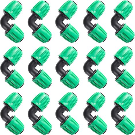 15 Pièces Raccord Coude Tuyau 16mm Irrigation Goutte À Goutte Jardin Agriculture