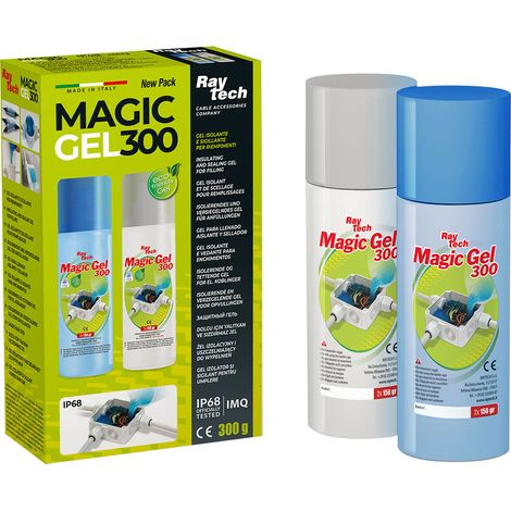 Raytech – Gel isolant IP68 pour raccordements électriques – Réticulation rapide 10 min – Atoxique, réversible, facile à couler – 2 flacons de 150 ml