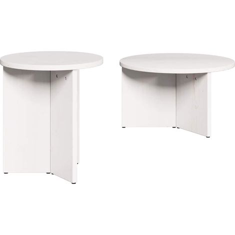 Maison Exclusive - Couchtisch 2 pcs Weiß Massivholz Kiefer