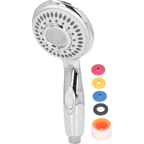 Pommeau de douche à main G1/2, pomme de douche 4 vitesses réglables avec mode économie d'eau et joints (1/5)