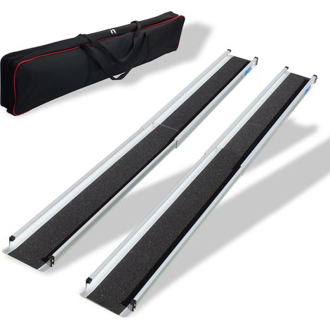 TRUTZHOLM 2 x Teleskoprampe 120 - 213 cm Traglast 272 Alu grau schwarz beschichtet inkl. Tasche Rollstuhlrampe (1/5)