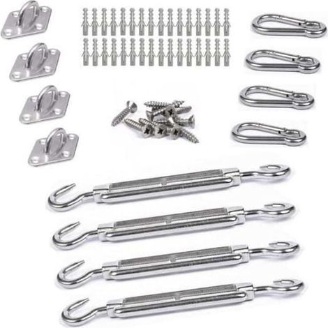 Kit inox fixation voile d'ombrage 4 points de fixation (SKU produit : 96710078 SKU Offre : S227360) (1/5)