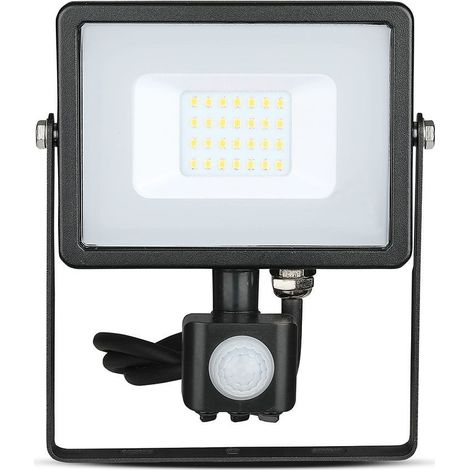 Projecteur LED V-TAC 20W Samsung détecteur noir 4000K