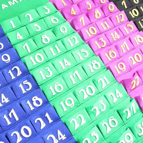 Ramadan-Adventskalender 2024, Hängender Countdown-Beutel, Wandkalender mit Aufbewahrungstaschen (1/3)