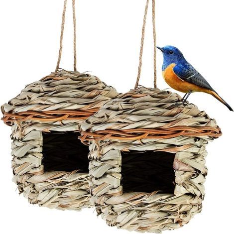 Woven Reed Grass Birdhouse – Drought and Mildew Resistant – For Hummingbirds and Tits – Easy Installation (1/5)