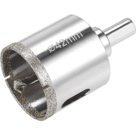 Diamant Foret de scie cloche en verre avec embout pilote central pour verre, céramique carrelage 42mm (1/5)