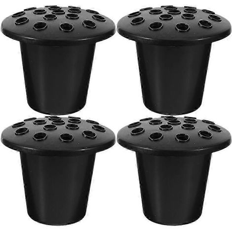 Set mit 4 Gedenkvasen für Friedhöfe, Blumenhalter für Gräber, 16 Löcher, Kunststoff-Pflanzgefäß – 13,00 x 13,00 x 10,00 cm