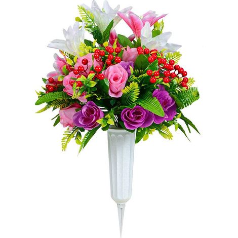 Fleurs artificielles, bouquets funéraires artificiels pour cimetières-AquaForge (1/5)