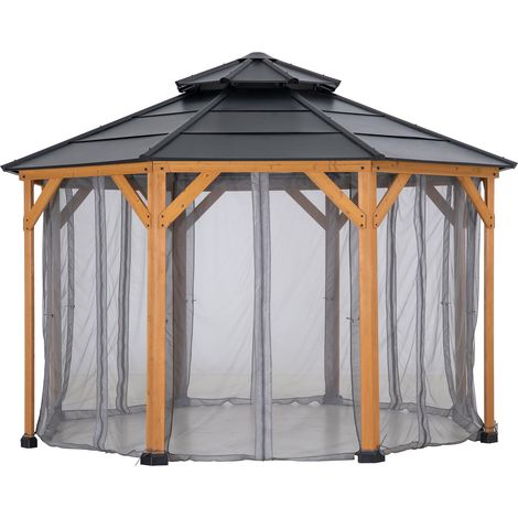 Rete per gazebo in legno cedro 395cm x 395cm