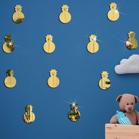 Sticker De Noël - Autocollant En Pvc Pour Mur Vitre Ou Carrelage - Décoration Intérieure Pour Salon Chambre Bar - 12 Pièces (1/2)