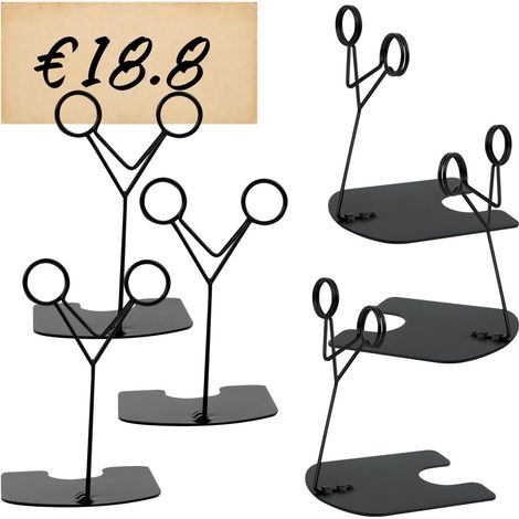 CCYKXAPrix Porte Etiquette ​Supports, étiquette Porte Prix Clip, Présentoir D'étiquettes de Prix pour Boulangerie, Pâtisserie,Restaurant,6 Pièces,Noir