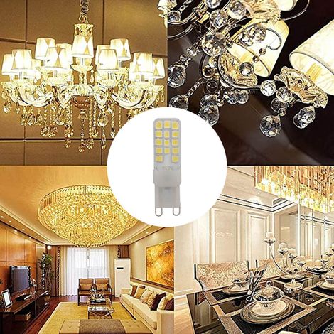 Ampoule LED G9, dimmable, ampoule à double culot G9, 5W 28L, 6000K, pour suspensions et plafonniers d'intérieur. (1/5)