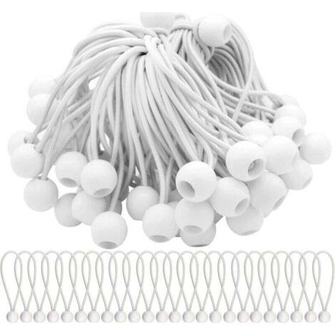 Lot de 50 Tendeur Elastique Cordons Élastiques avec Boules Sandow Elastique Boules Elastiques pour chapiteaux, tentes, bannières et bâches (1/5)