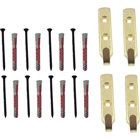 Robuster J-förmiger Wandhaken aus Metall mit Sicherheitsschraube – JINFGERNE – ideal zum Aufhängen von Bildern, Jacken und Dekorationen – 4er-Pack vernickelte Haken (1/5)