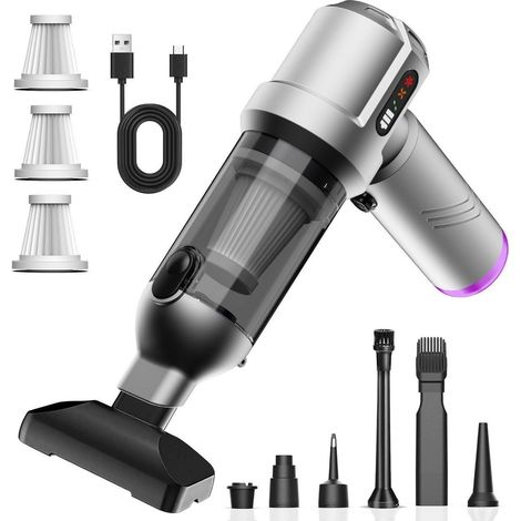 Akku Handstaubsauger 25000Pa, 4-in-1 kabellos, mit Entleerung, für Auto & Haus (1/5)