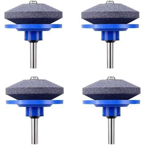 Affûteuse de lames de tondeuse, kit de réparation universel de 4 pièces pour perceuse électrique et manuelle : meule rotative pour affûteuse de lames de tondeuse, compatible avec perceuse électrique e (1/5)