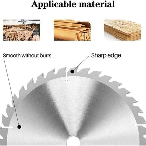Kreissägeblatt mit 60 Zähnen, 165 mm Kreissägeblätter, TCT-Silber-Kreissägeblatt zum Schneiden von Kupfer, Eisen, Aluminium, Kunststoff und Holz (1/3)