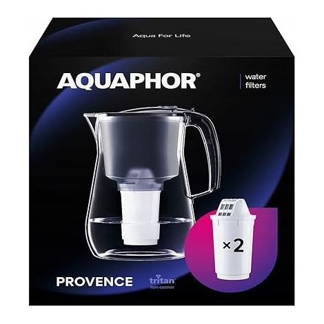 Aquaphor Provence 4,2-Liter-Filterkanne mit 2 Einsätzen. A5, Schwarz (1/5)