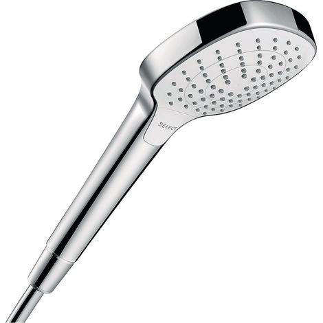 Hansgrohe Croma Select E - Duschkopf Vario, 3 Stahlen, weiß / verchromt 26812400 (1/5)
