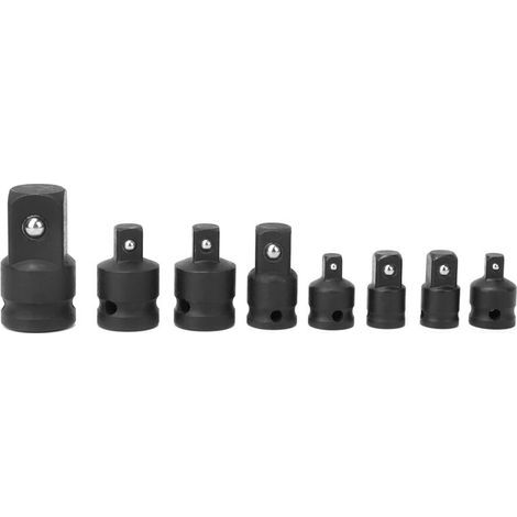 Clé à chocs CRV 8 pièces avec réducteur d’adaptateur – Jeu complet en acier chromé-vanadium noir, taille universelle (1/5)