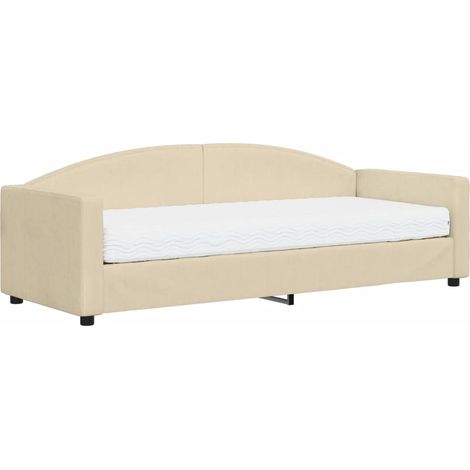 Maison Exclusive - Tagesbett mit Matratze Creme 80x200 cm Stoff