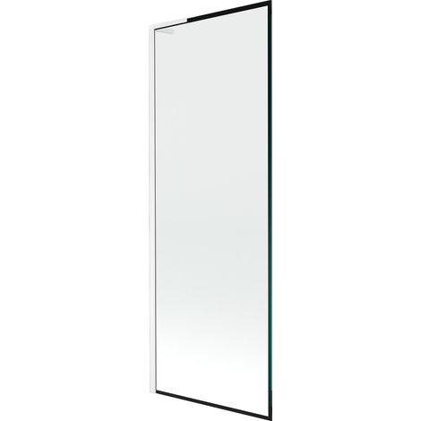 Mexen Next L Badewannenabtrennung 1-flügelig 70 x 150 cm, schwarzes Muster, weiß - 895-070-000-03-70-20 (1/5)