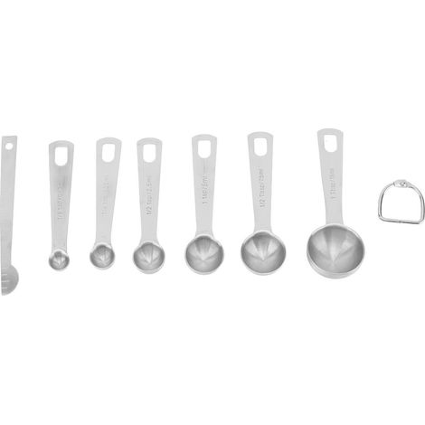 Ensemble de 7 cuillères doseuses en acier inoxydable avec niveau pour la pâtisserie et la cuisine (1/5)