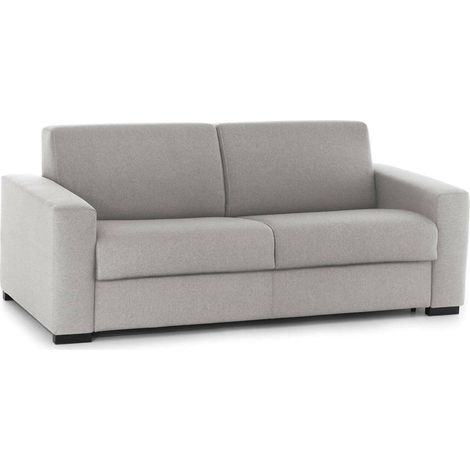 Talamo Italia Festes Sofa Giuseppina, 2-Sitzer-Sofa, 100% Made in Italy, Wohnzimmersofa aus gepolstertem Stoff, mit Standard-Armlehnen, Cm 180x95h90, Grau
