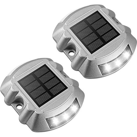 Lot de 2 bornes lumineuses solaires pour allées et jardins 6 LED Lampes d extérieur étanches haute luminosité et conception durable (1/5)