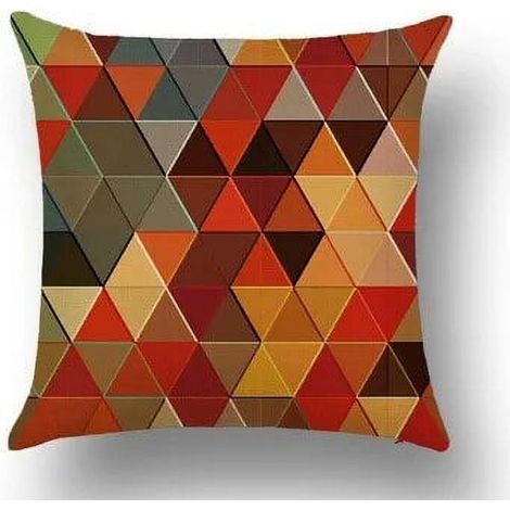 Taie D'oreiller Coton Linen Motif Géométrique Abstrait Usage Intérieur Extérieur 40x40 cm (1/5)