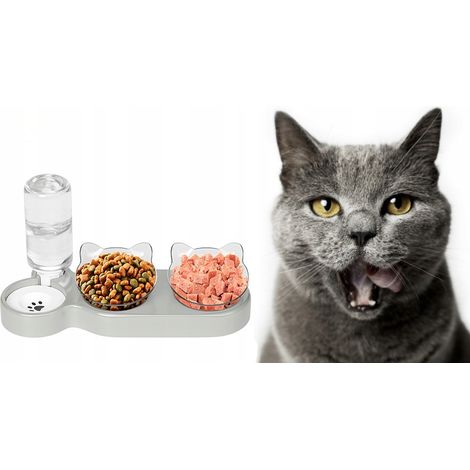 set di 3 ciotole per gatti con possibilità di inclinazione della ciotola di 15°, ciotola per l'acqua (1/5)