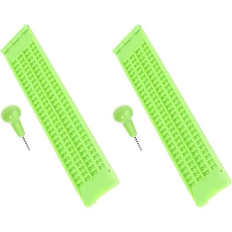 2X Tableau D'ÉCriture Braille 4 Lignes 28 Cellules avec Stylet Ardoise Braille Pratique Portable pour Les Fournitures d'apprentissage Aveugles (1/5)