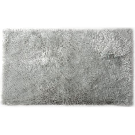 ALFOMBRA PELO LARGO SUAVE PLATA 160X230CM (1/3)
