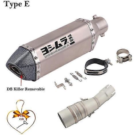 Système d'échappement pour moto, silencieux modifié, tube intermédiaire en fibre de carbone, 51 mm, pour Yamaha Xmax 250, 300, Xmax250, Xmax300, 2017 - (Type E) (1/5)