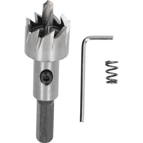 Mèche à trous 19.5mm acier rapide 3 lames scie cloche métal outil d'alésage avec clé hexagonale (1/5)