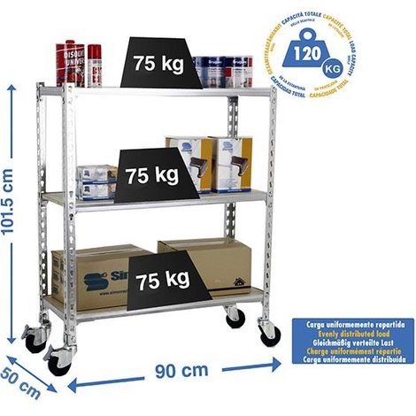 simonrack MADERCLICK MOBILE 3/500 Praktisches Metallregal
