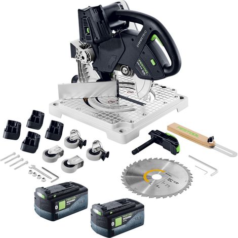 Festool SYMC 70 EB-Basic SYMMETRIC Akku Leistensäge 36 V ( 2 x 18 V ) 216 mm + 2x Akku 5,0 Ah - ohne Ladegerät