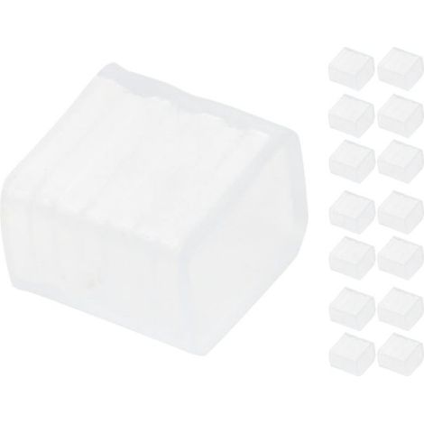 15 Gommini PVC Termine Per Chiusure Striscia Led Impermeabile Passo 12mm Interno 16X8mm (1/2)