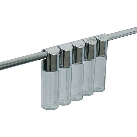 Porte-épices suspendu - Décor : Chromé - Hauteur : 135 mm - Matériau : Acier - Pour tube de diamètre : 16 mm - ITAR